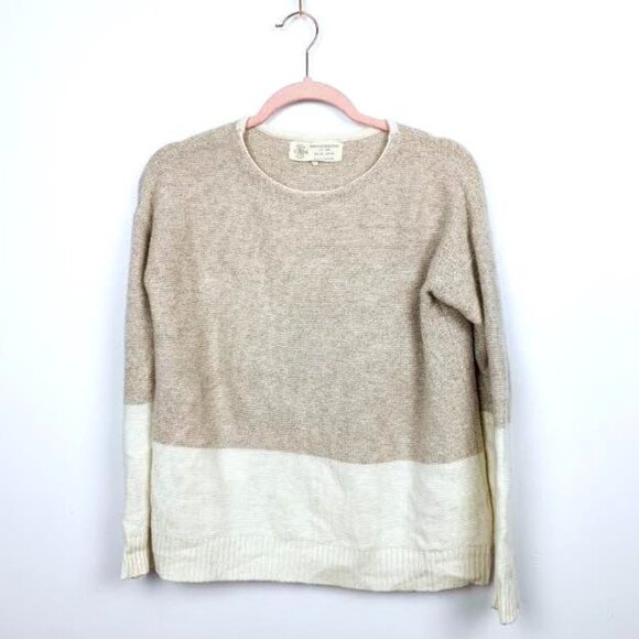 Cute Colour Block Tan and Off White Sweater - Picture 7 of 10
